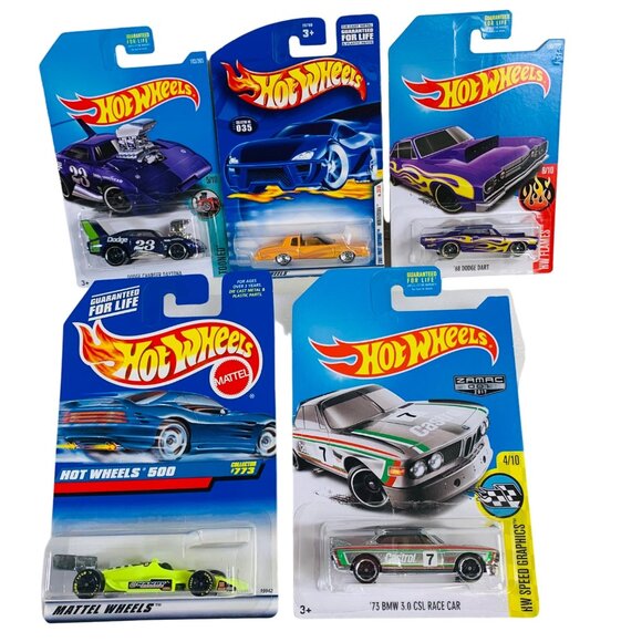 Hot Wheels Lot of 5 Die Cast Cars Mattel Tooned HW Speed Graphics Flames NEW - Picture 1 of 13